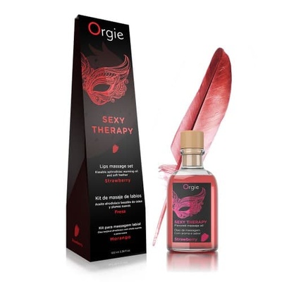 Orgie Lips Massage Kit Strawberry - массажное масло клубника, 100 мл (Прозрачный) 