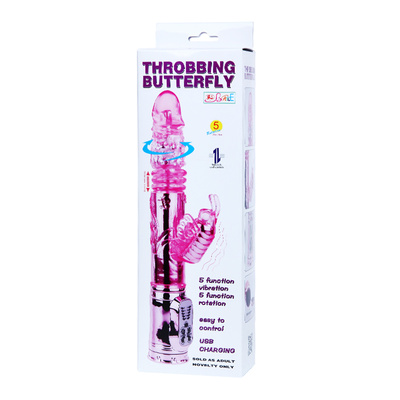 Throbbing Butterfly - Вибратор, 29 см (розовый) LyBaile 
