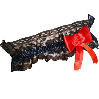 Кружевная подвязка с бантиком ABX545, (черный) Hao Toys 