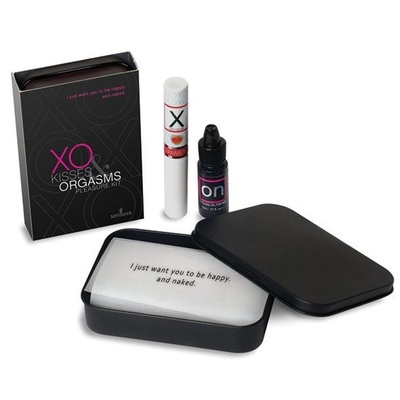Sensuva XO Kisses & Orgasms - Подарочный набор: бальзам для губ с феромонами и жидкий вибратор Sensuva (США) (Прозрачный) 