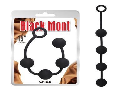 Black Mont ”P” Storm Beads M силиконовые анальные шарики, 38.5х3.7 см (M) Chisa (Черный) 