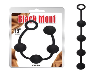 Black Mont ”P” Storm Beads L силиконовые анальные шарики, 49х4.9 см (L) Chisa (Черный) 