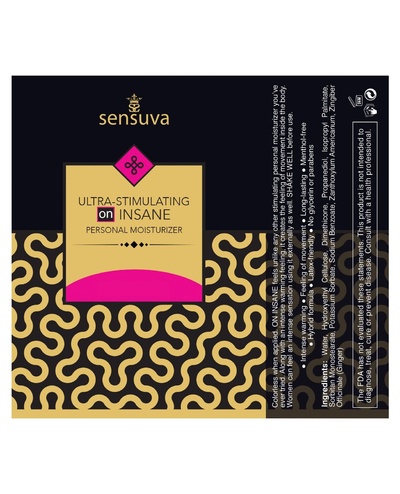 Sensuva - Ultra-Stimulating On Insane - Пробник стимулирующей смазки, 6 мл. Sensuva (США) (Прозрачный) 