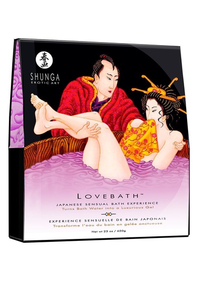 Shunga Lovebath Sensual Lotus - необычный гель для ванны со SPA эффектом, 650 г. (Фиолетовый) 
