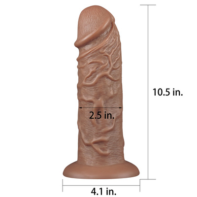 LoveToy - Realistic Chubby Dildo Brown 10.5 '' - Фаллоимитатор, 26.6х6.3 см (Коричневый) 