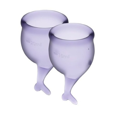 Satisfyer Feel Secure - набор менструальных чаш, 15 мл и 20 мл (фиолетовый) 
