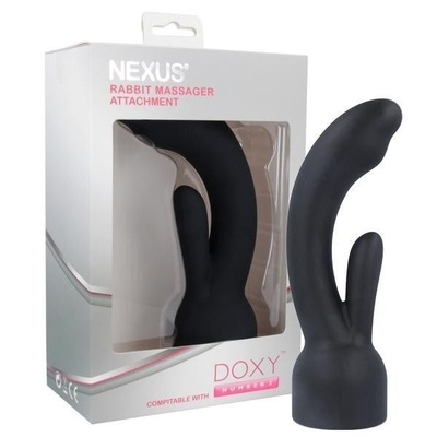 Doxy Number 3 - Nexus Rabbit Massager - Насадка для вибромассажера, 14х4 см. (Черный) 