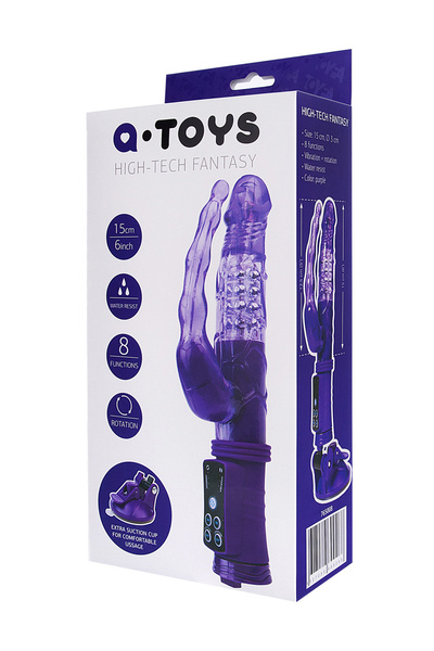 Toyfa A-Toys - Вибратор анально-вагинальный, 22х3.5 см (Фиолетовый) 