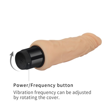 LoveToy - Reel Feel Cyberskin Vibrator Flesh 8 " - Реалистичный вибратор, 20.5х3.5 см (Телесный) 