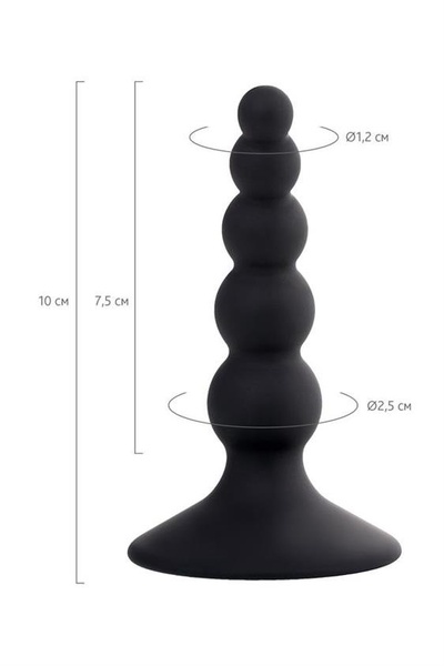 Toyfa - Popo Pleasure Boots - Анальная пробка, 10х2.5 см (Черный) 