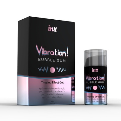 Intt Vibration Bubble Gum - жидкий вибратор со вкусом жвачки, 15 мл (Розовый) 
