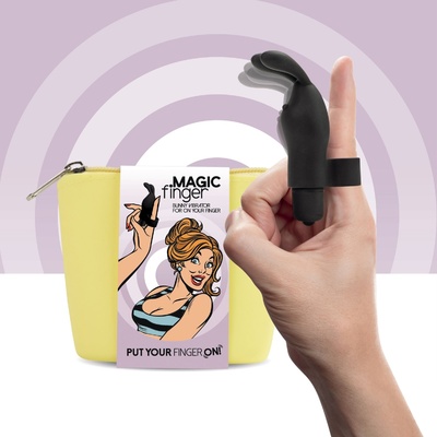 FeelzToys Magic Finger Vibrator - Вибратор на палец, 10х3 см., (черный) 