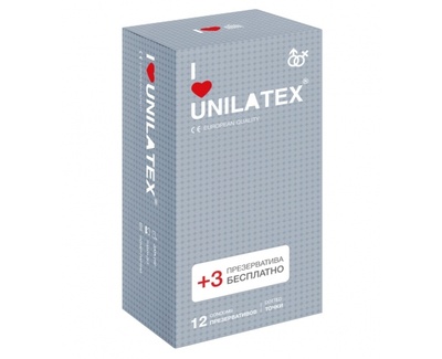 Презервативы Unilatex Dotted с точечной поверхностью - 12+3 шт в подарок (Прозрачный) 
