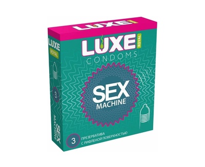 Luxe Royal Sex Machine - Рельефные презервативы, 3 шт 