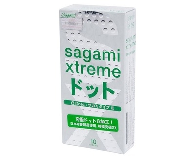 Ультратонкие ребристые презервативы Sagami Xtreme Type-E, 10 штук (Прозрачный) 