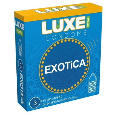 Luxe Royal Exotica - Текстурированные презервативы, 3 шт (Прозрачный) 