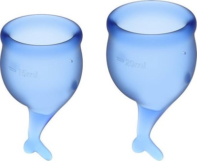 Satisfyer Feel Secure - набор менструальных чаш, 15 мл и 20 мл(синий) 