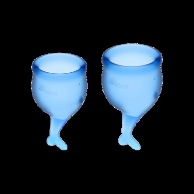 Satisfyer Feel Secure - набор менструальных чаш, 15 мл и 20 мл (голубой) 