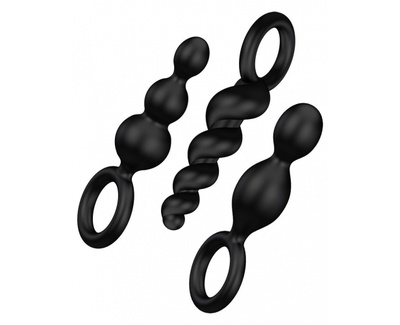 Брутальный набор анальных стимуляторов Satisfyer Plug Set (чёрный) (Черный) 
