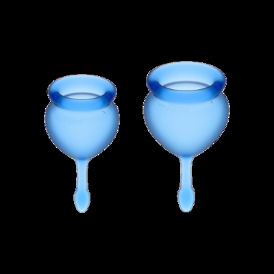 Satisfyer Feel Good - набор менструальных чаш, 15 мл и 20 мл (синий) 