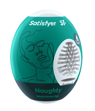 Satisfyer Egg Single Naughty - инновационный влажный мастурбатор-яйцо, 7х5.5 см (Зеленый) 