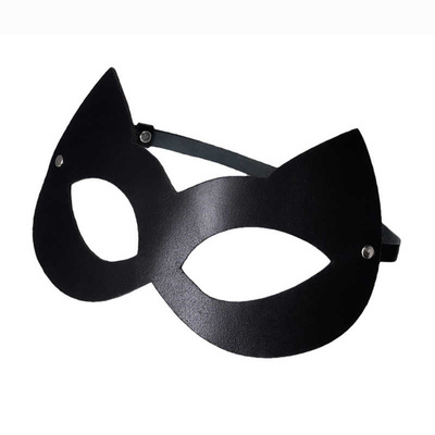 Штучки-дрючки - кожаная кошачья маска, чёрная (OS) (Черный) 