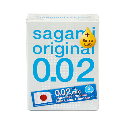 Sagami Original 002 №3 Extra Lub - Презервативы полиуретановые 3 шт (Прозрачный) 