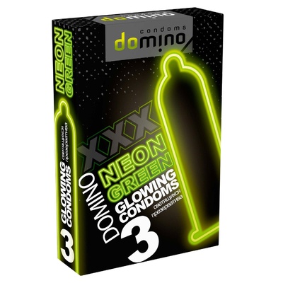 Luxe Domino Neon - светящиеся презервативы, 3 шт. 