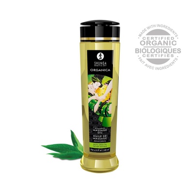 Shunga Organica Exotic Green Tea - Органическое масло для массажа, 240 мл (зеленый чай) 