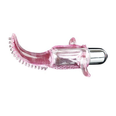 Baile Vibro Finger - Насадка на палец в виде вибромассажера с щёточкой, 10х2 см (Розовый) 