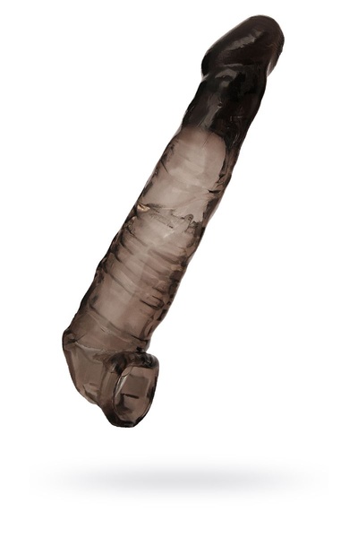 Чёрная насадка на пенис - 22,5 см, +7.5 см к длине TOYFA (Черный) 