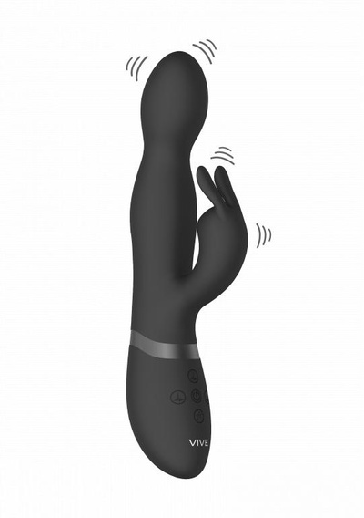 Vive Niva вибратор-кролик с ротацией и с функцией мгновенный оргазм, 22х4.2 см (чёрный) Shotsmedia (Черный) 