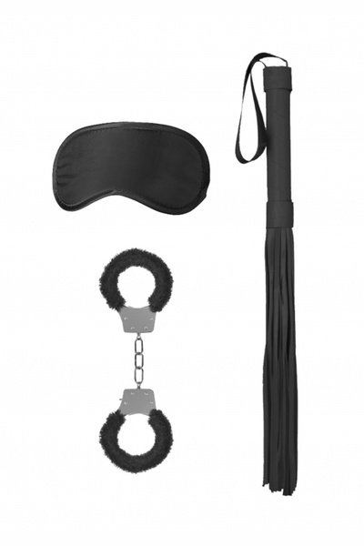 Ouch! Introductory Bondage Kit #1 набор БДСМ аксессуаров: наручники, плеть и маска (чёрный) Shotsmedia (Черный) 