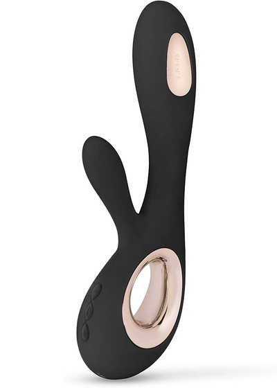 Lelo Soraya Wave - вибратор-кролик с движущимся вагинальным кончиком, 21.8х4.6 см (чёрный) (Черный) 