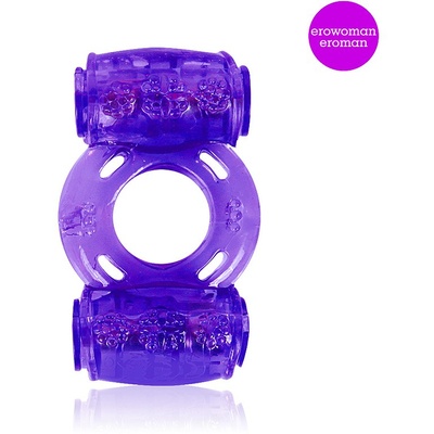 Erowoman-Еroman - Эрекционное кольцо с двумя вибропулями, 8 см (фиолетовый) Erowoman-Eroman 