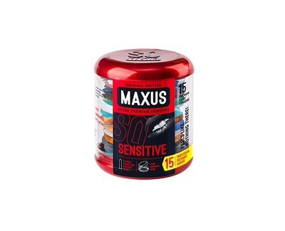 Maxus Sensitive - ультратонкие презервативы в ж/б, 15 шт 