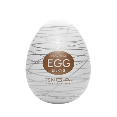 Tenga Egg Silky II New Standart нежный мастурбатор в виде яйца, 6х5 см (коричневый) 