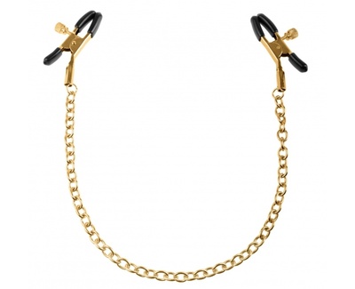 Pipedream Chain Nipple Clamps - зажимы для сосков на золотистой цепочке (Золотой) 