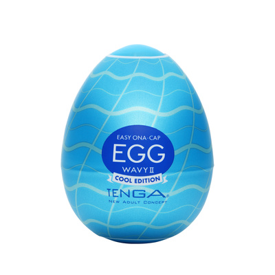 Tenga Cool Wavy II - Улучшенный мастурбатор-яйцо с охлаждающим эффектом, 9х5.3 см (Белый) 