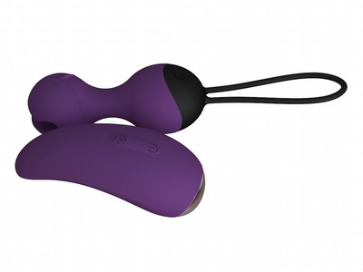 SuperNova - Вагинальные шарики с вибрацией и дистанционным управлением, 15.9х3.5 см (фиолетовые) (Фиолетовый) 