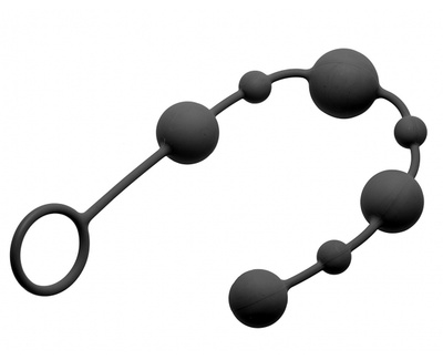 Анальная цепочка Linger Graduated Anal Beads, 35 см - GreyGasms (чёрный) XR Brands (Черный) 