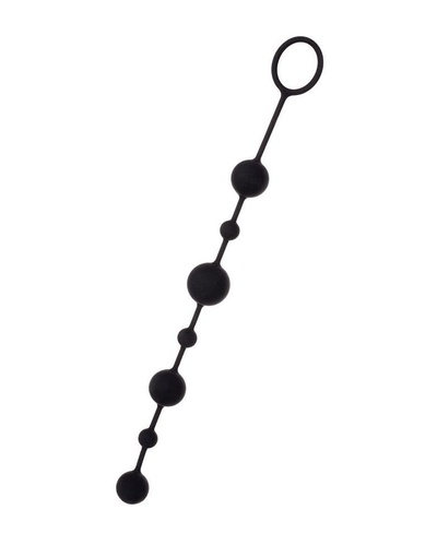 Черная анальная цепочка A-toys с шариками - 35,9х3.1 см. TOYFA (Черный) 