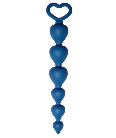 Heart Ray - Анальная цепочка с колечком, 17.5х2.45 см. (синяя) (Синий) 