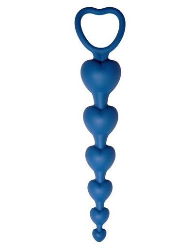 Love Beam Core - Анальная цепочка с кольцом, 19х3.2 см. (синяя) (Синий) 