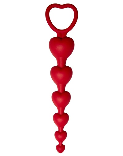Love Beam Core - Анальная цепочка с кольцом, 19х3.2 см. (бордовая) (Бордовый) 