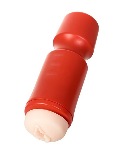 Мастурбатор-вагина A-Toys в красной колбе, 24х7.6 см TOYFA (Телесный) 