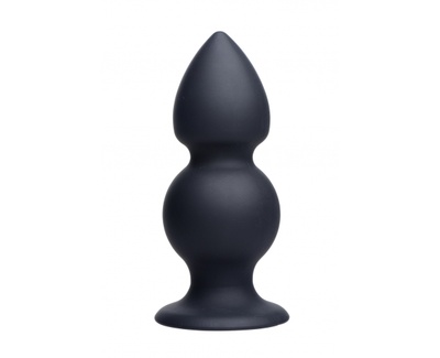 Силиконовая анальная пробка с двумя шариками, 14 см - Tom of Finland (чёрный) Tom of Finland (XR Brands) (Черный) 