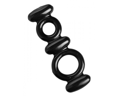 Двойное эрекционное кольцо Dual Stretch - Trinity Vibes (чёрный) XR Brands (Черный) 