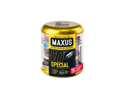 Maxus Special - точечно-ребристые презервативы в ж/б, 15 шт (Прозрачный) 