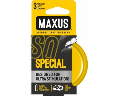 Maxus Special - точечно-ребристые презервативы, 3 шт (Прозрачный) 